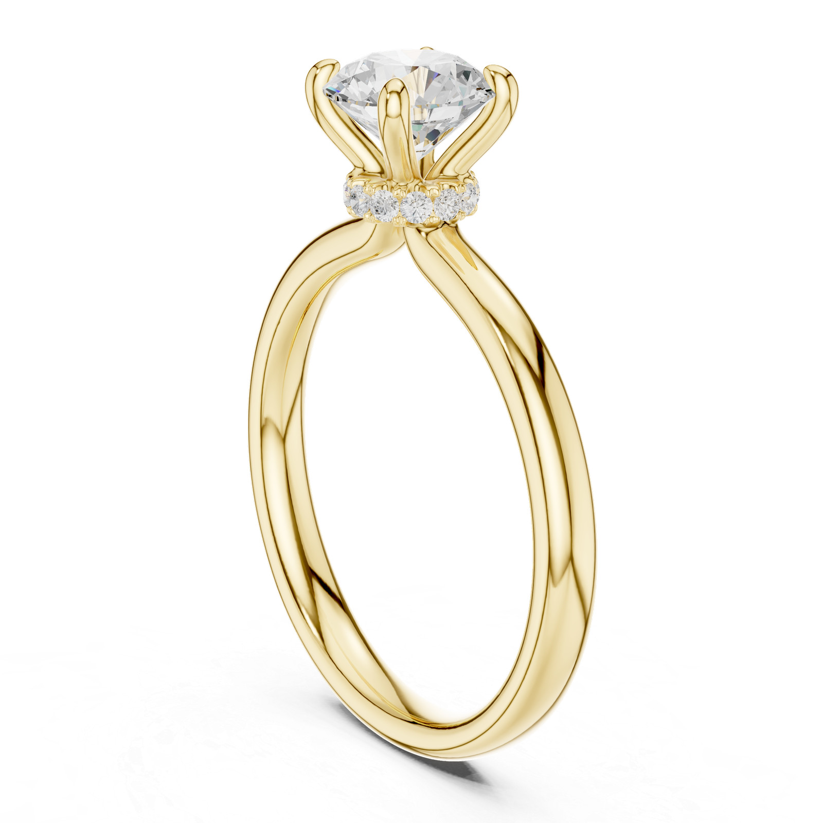 Certified VVS1 Natural Diamond Elegant Engagement Anniversary Ring 14K Gold Over