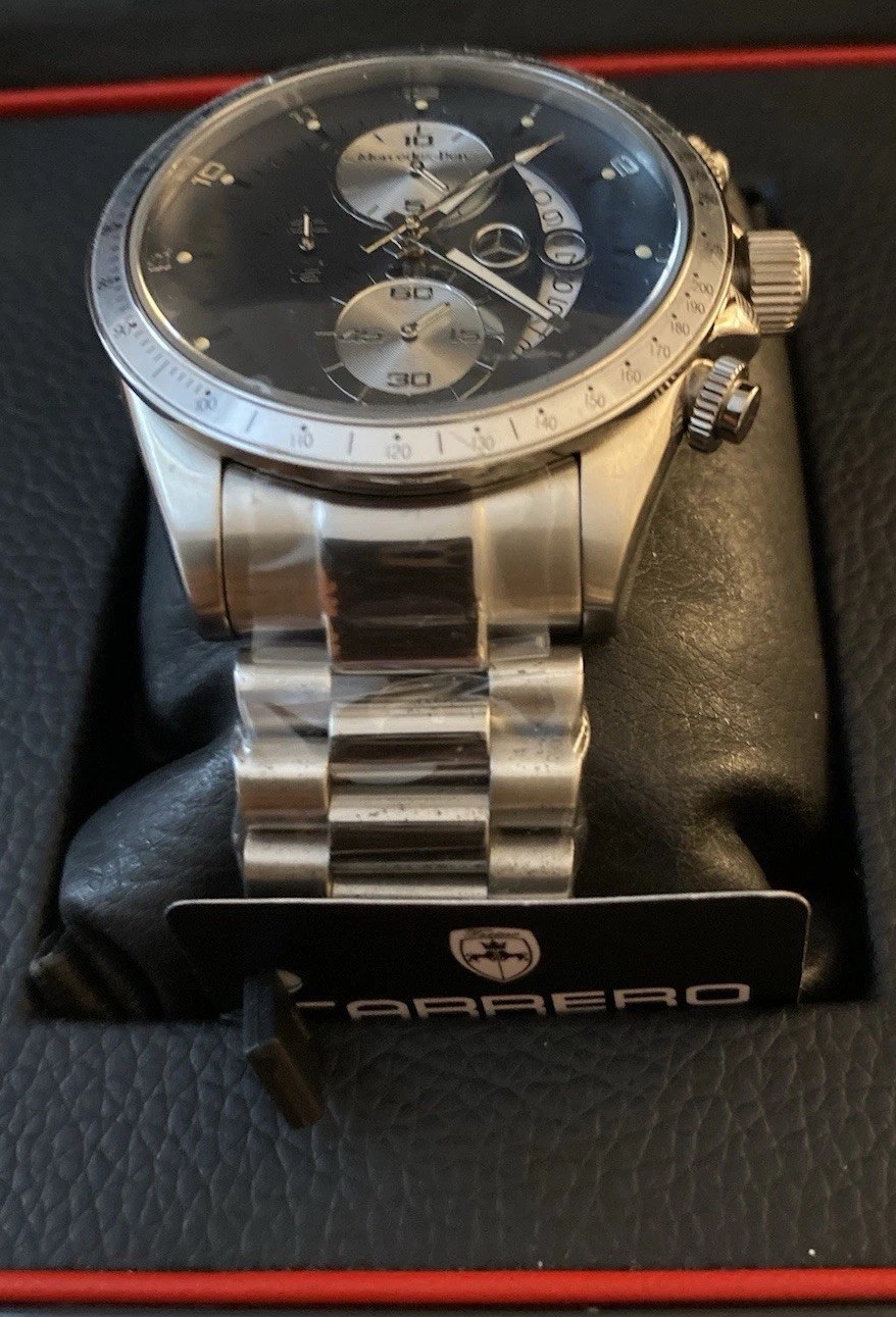 Mercedes-Benz Carrero Chronograph RARE SWISS Watch Ronda Limited Ed Stainless S