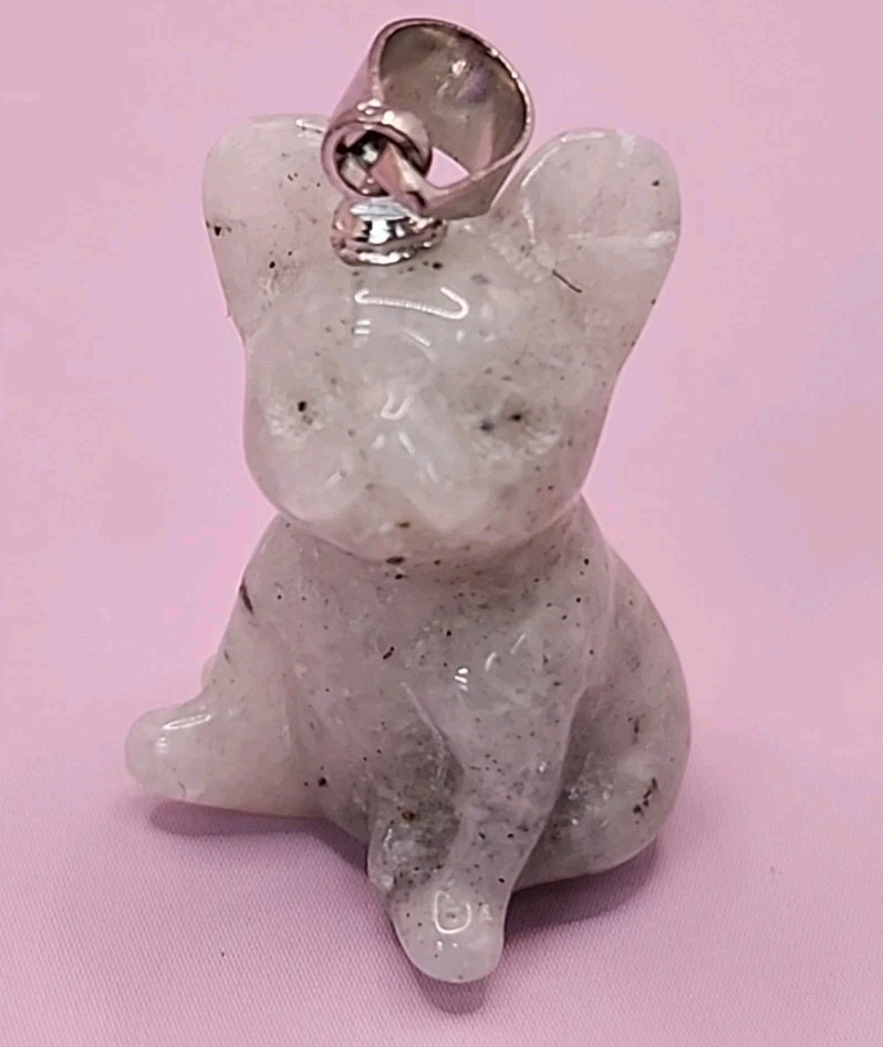NEW TGS Jewelry River Siren Frenchie Dog Shapped Crystal Necklace Charm