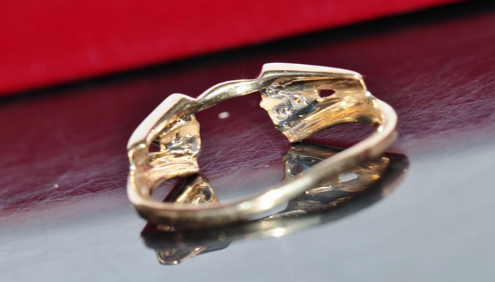 14k yellow gold ring enhancer 0.12c natural diamond size 6 solitaire wrap 1.95gr
