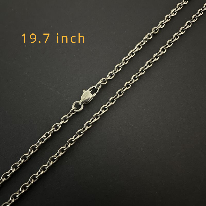 New Pure Titanium Necklace O-Chain Wide 3mm be antiallergic Easy To Match 19.7″