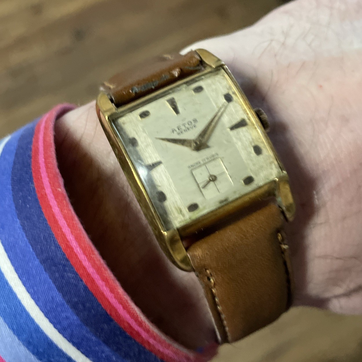AETOS GENEVE watch Swiss vintage manual square art deco fancy lugs 1940s