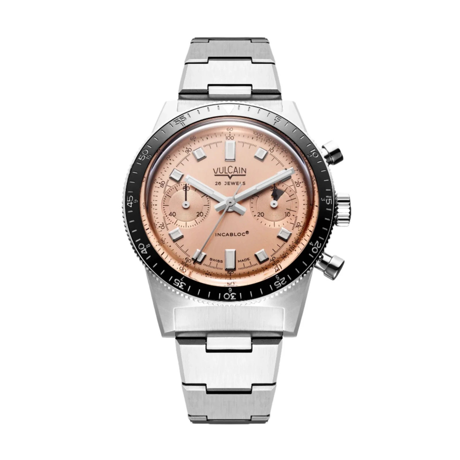 Vulcain Skindiver Chronograph Saumon Automatic Watch Bracelet 39.7mm LE
