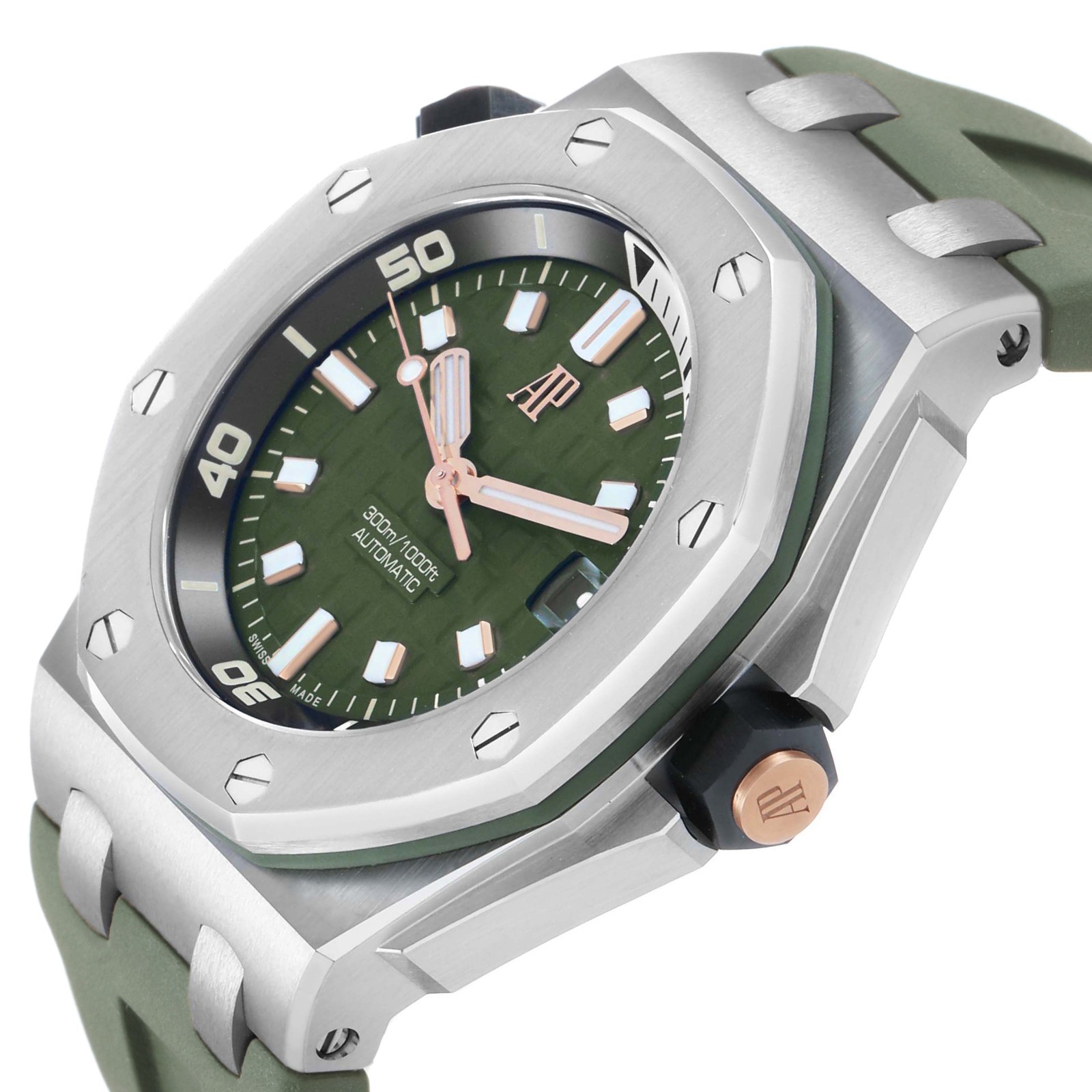 Audemars Piguet Royal Oak Offshore Diver Steel Mens Watch 15720ST Box Card