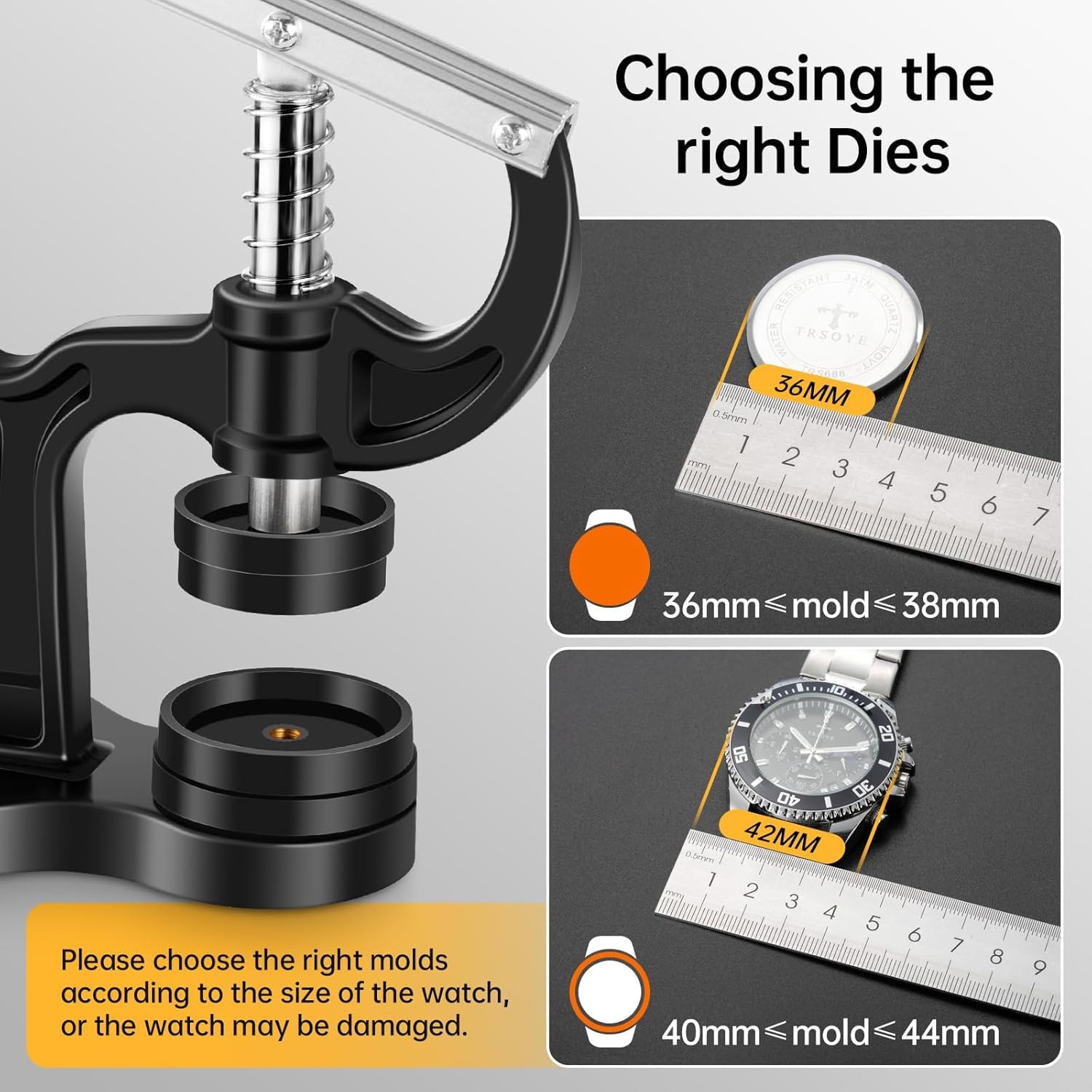 Eventronic 16Pcs Watch Press Tool Set, Back Case Closer for Closing Watch Cover,