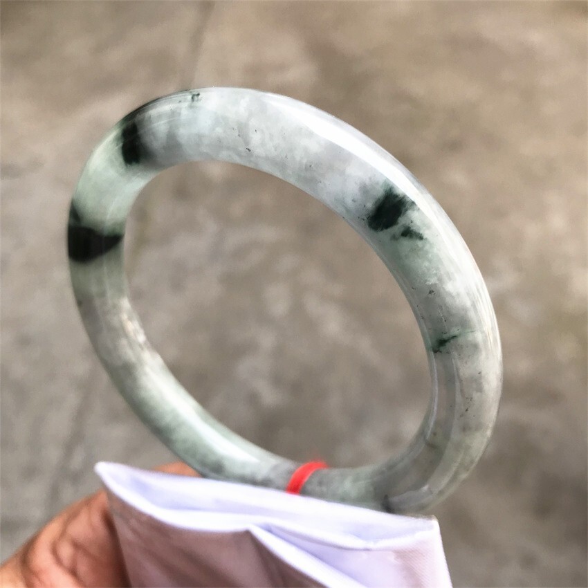 61mm Natural Green Myanmar Jadeite Jade Bracelet Bangle Emerald Jade Bracelet