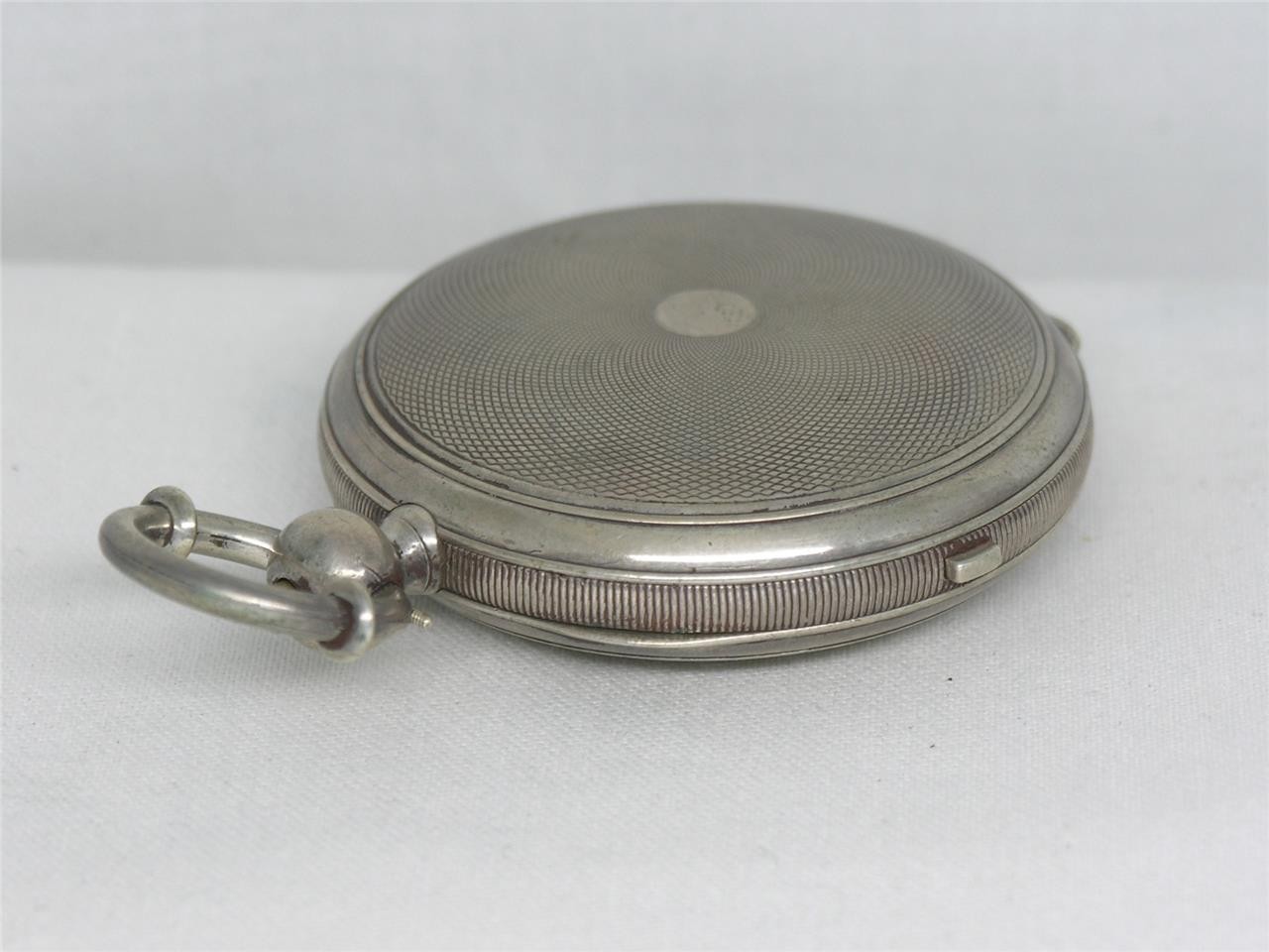 ANTIQUE 57MM HUGUENIN 1/4 JUMP SECONDS POCKETWATCH, ORIGINAL CASE, RUNNING!