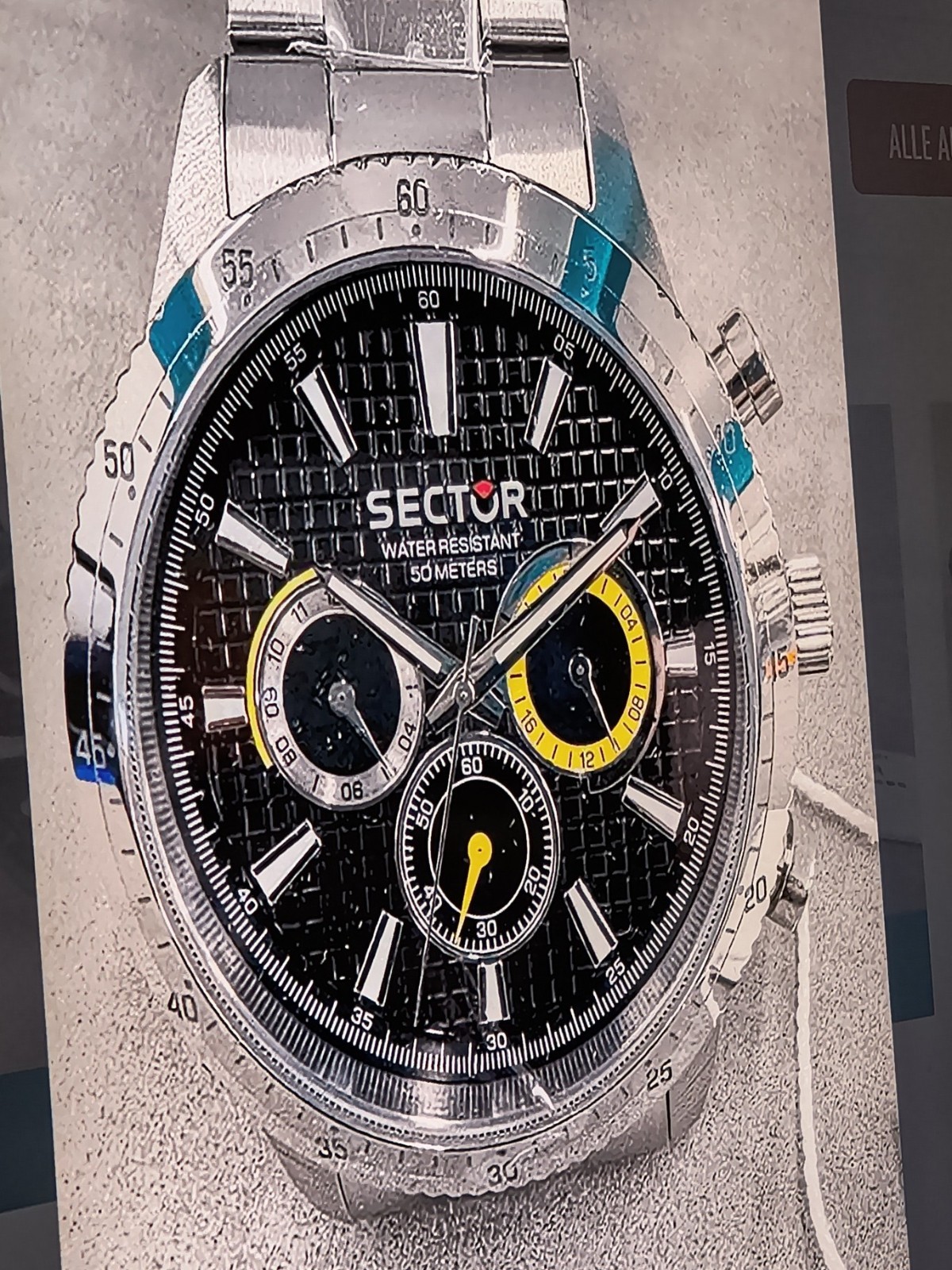 SECTOR 270 45MM MULT BLACK DIAL BR SS