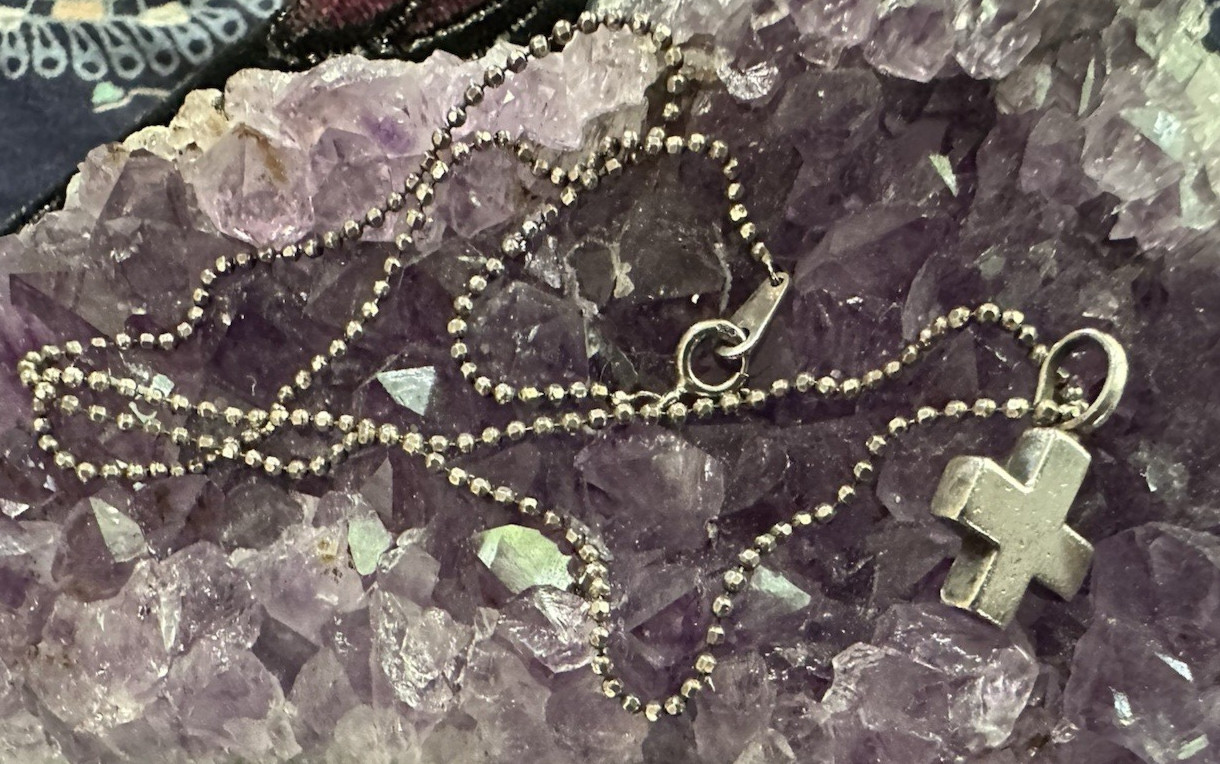 Jane Diaz Vintage Sterling Silver Cross Chain Necklace