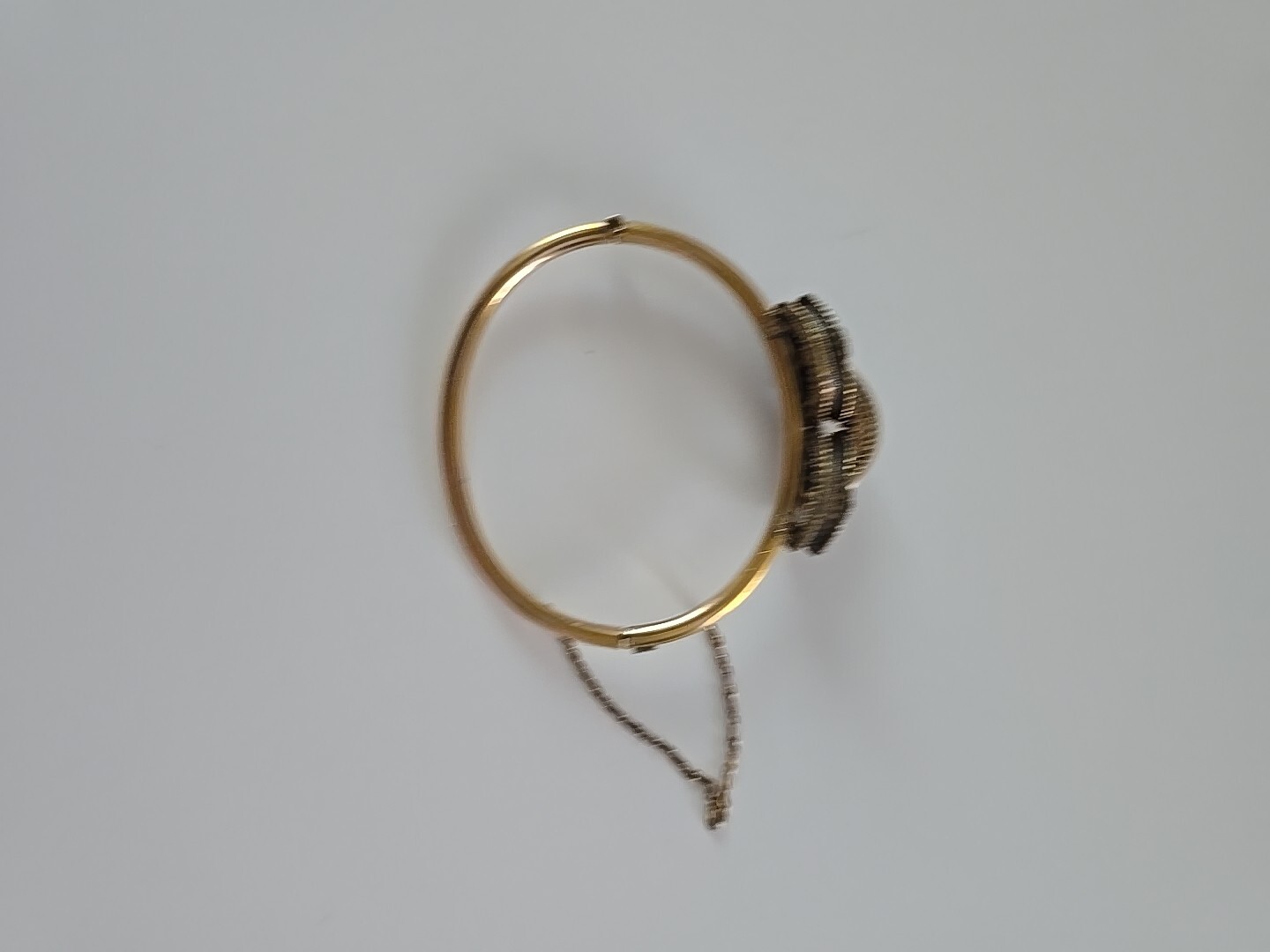 Victorian Etruscan Bracelet Gold Filled Filigree Clover Diamond Shape 6.25