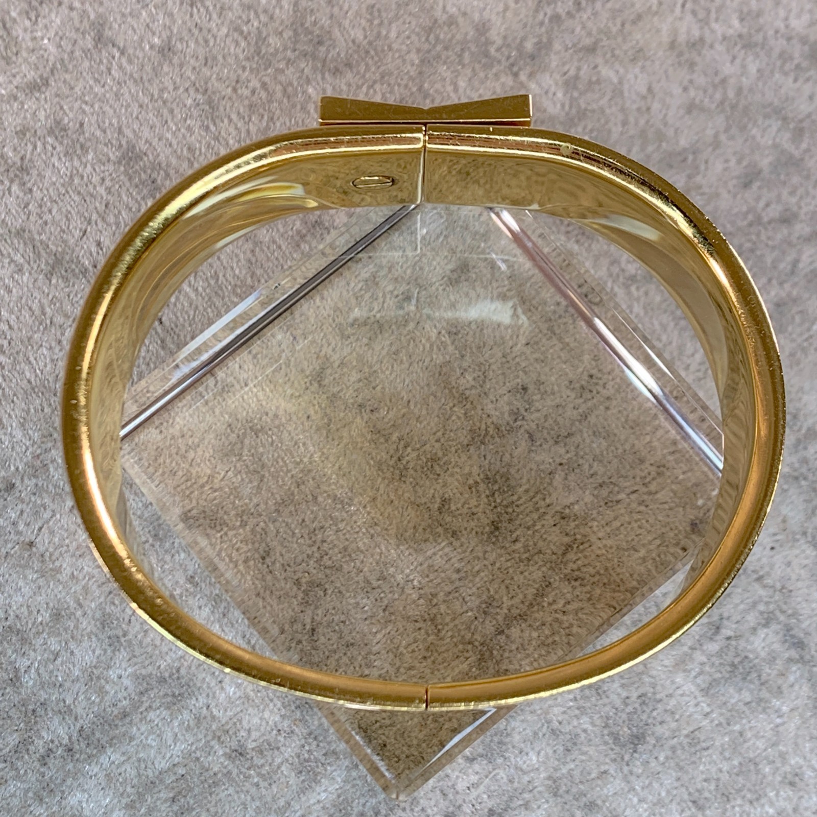Vintage Hermes Clic Clac Bangle Bracelet Mosaique Red Enamel Gold Size GM w/Box