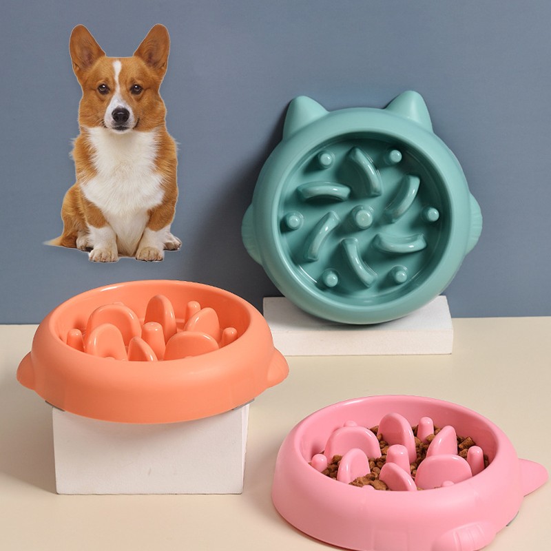 Pet Dog Cat Slow Feeder Bowls Anti Choking Slow Feeder Dish Bowl Home Dog Eating