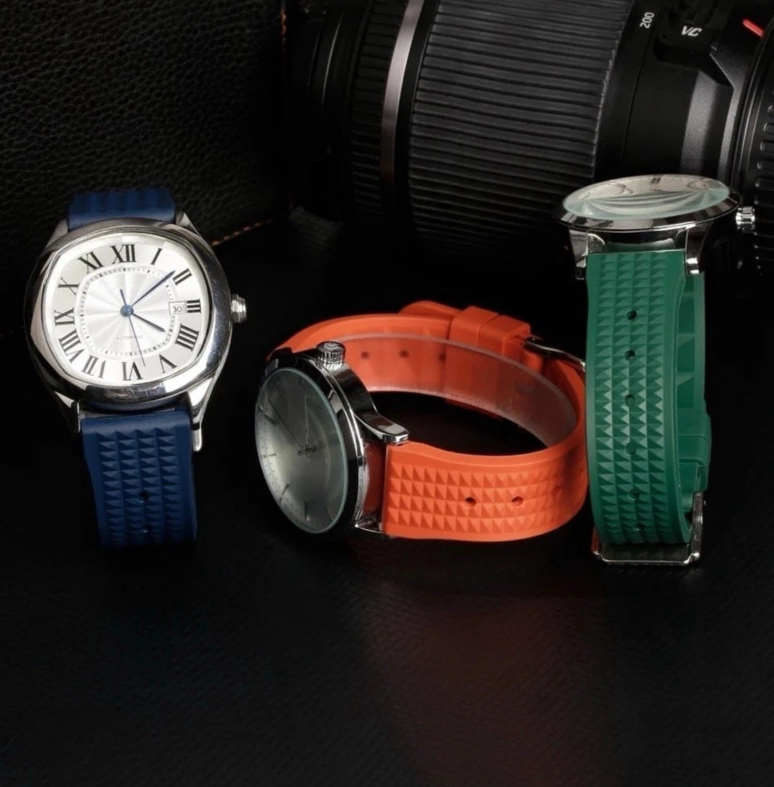 ✅Bands Retro Vintage Waffle Style Rubber Watch Band Size 20mm