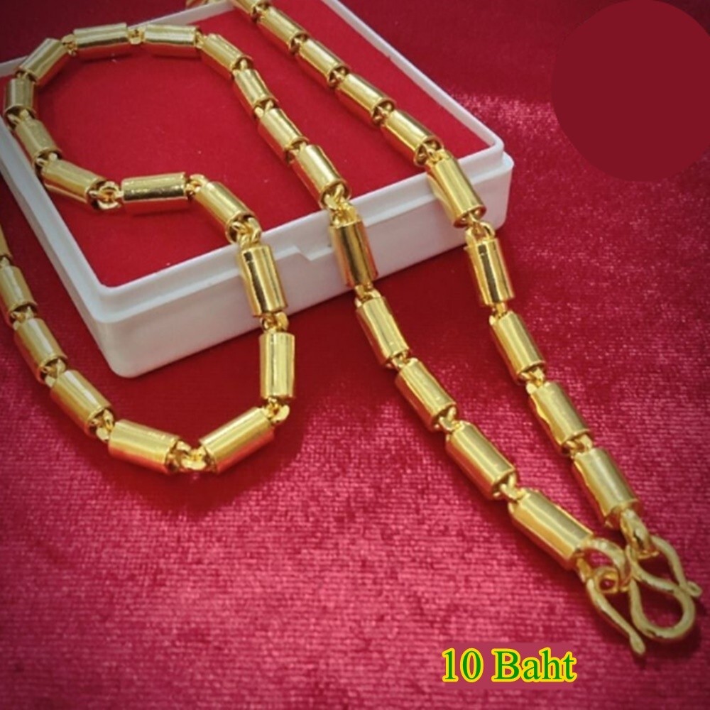 Thai Gold 24k Solid Necklace Yellow Chain Pendant Weight 10 Baht Jewelry 20 in
