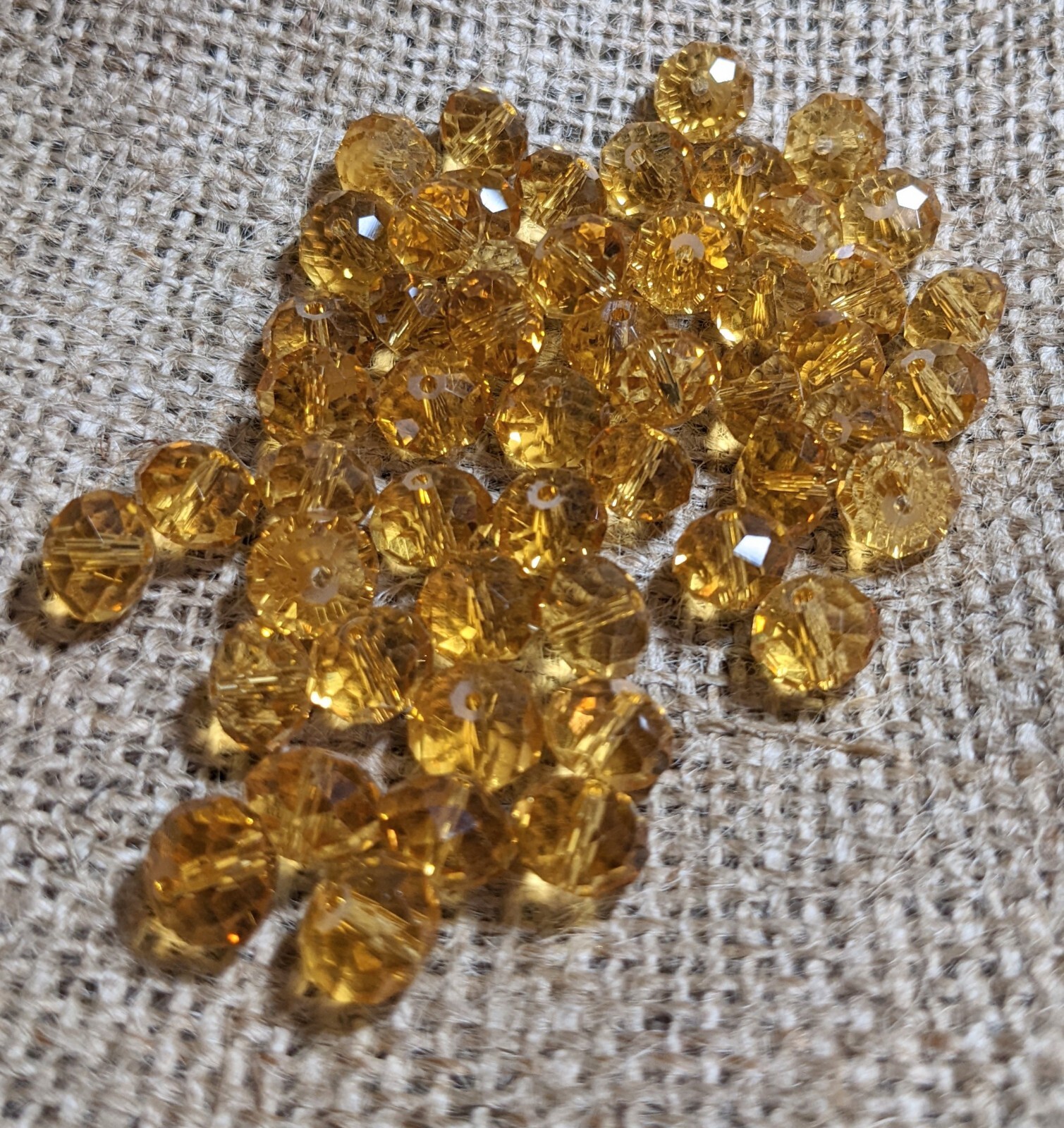 Crystal Beads 8mm Beads for Jewelry Making Bulk 180 pcs Yellow Roundelle