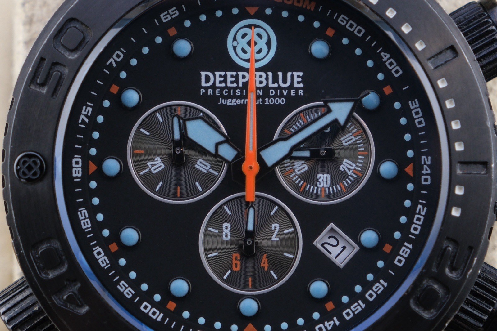 Juggernaut 1000m Chronograph PVD Black Swiss Quartz 46mm 7.1”