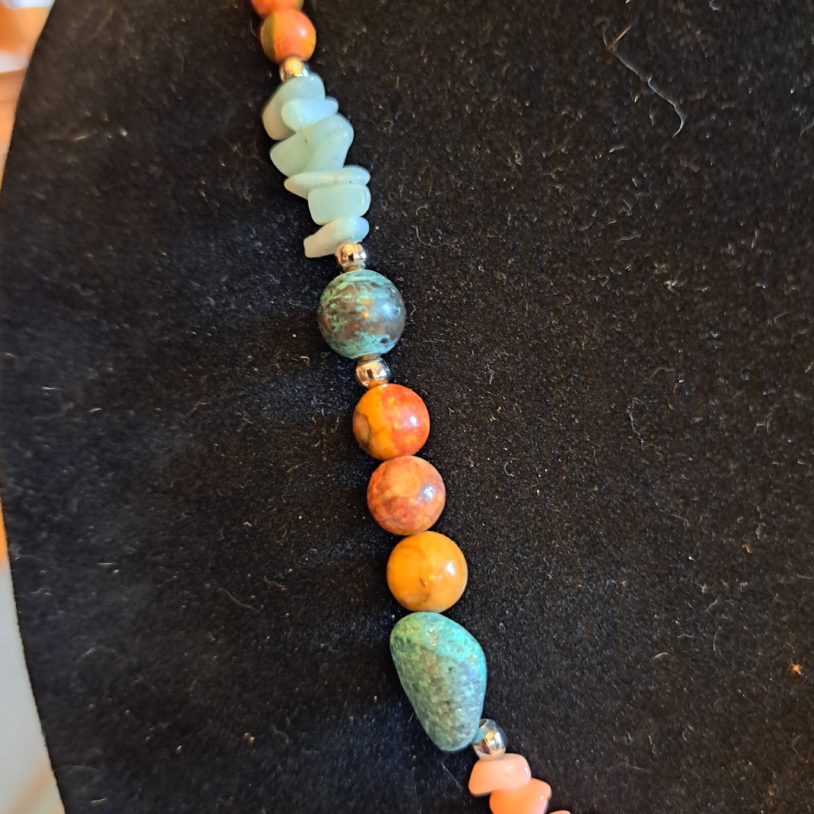 Unakite Pendant Gemstone Necklace jasper quartz turquoise aventurine mookaite