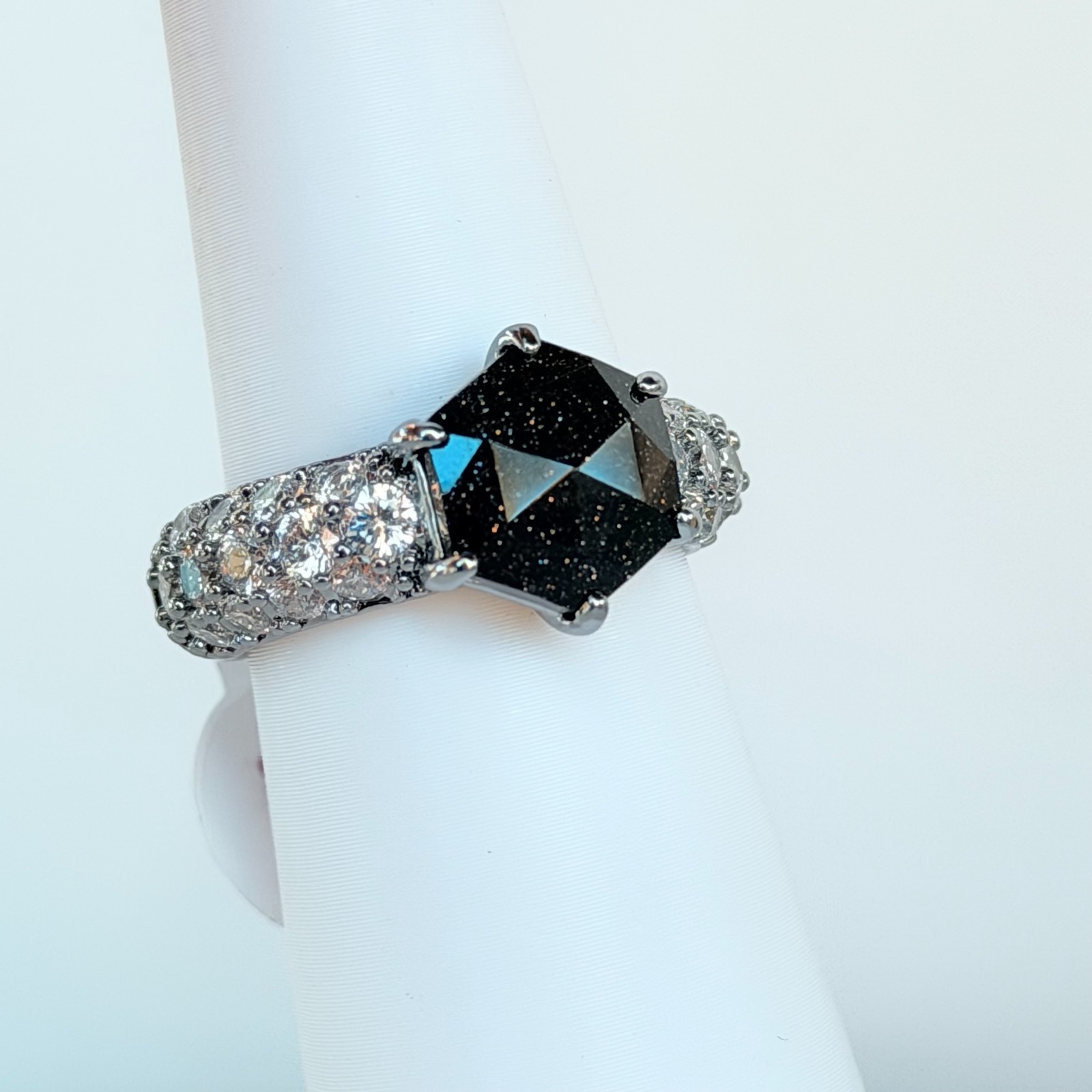 Bomb Party UNTAMED Ring “Bold By Nature” Sz 9 Onyx Sandstone on Hematite