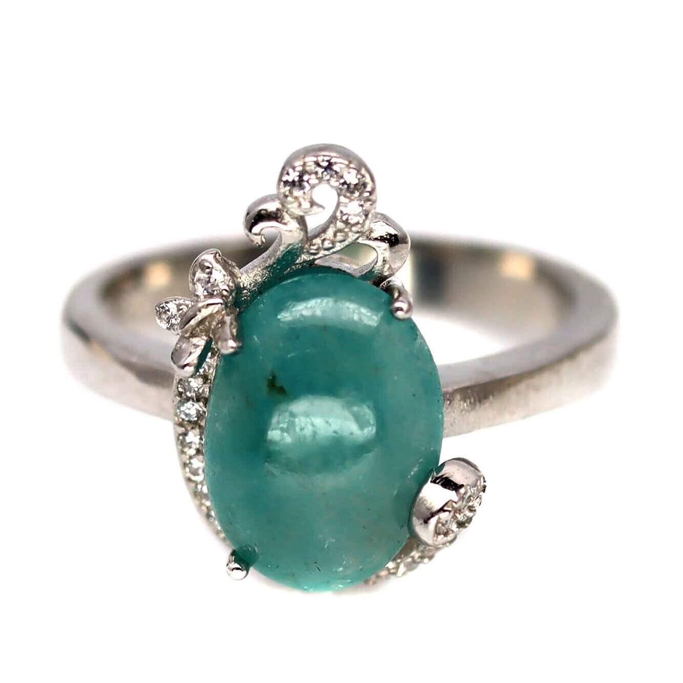 SHOLA Genuine Natural Grandidierite Ring Sterling Silver Size 17.5 R768