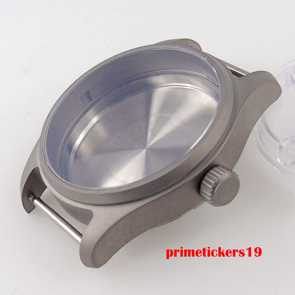 39mm Pilot Titanium Dive Watch Case+Dial Hands Set Mod Parts Fit NH35 NH36 NH38