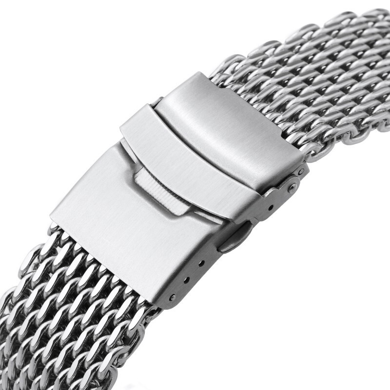 Premium Stainless Steel Watch Band Strap Mesh Braided Double Push Button 20/22mm