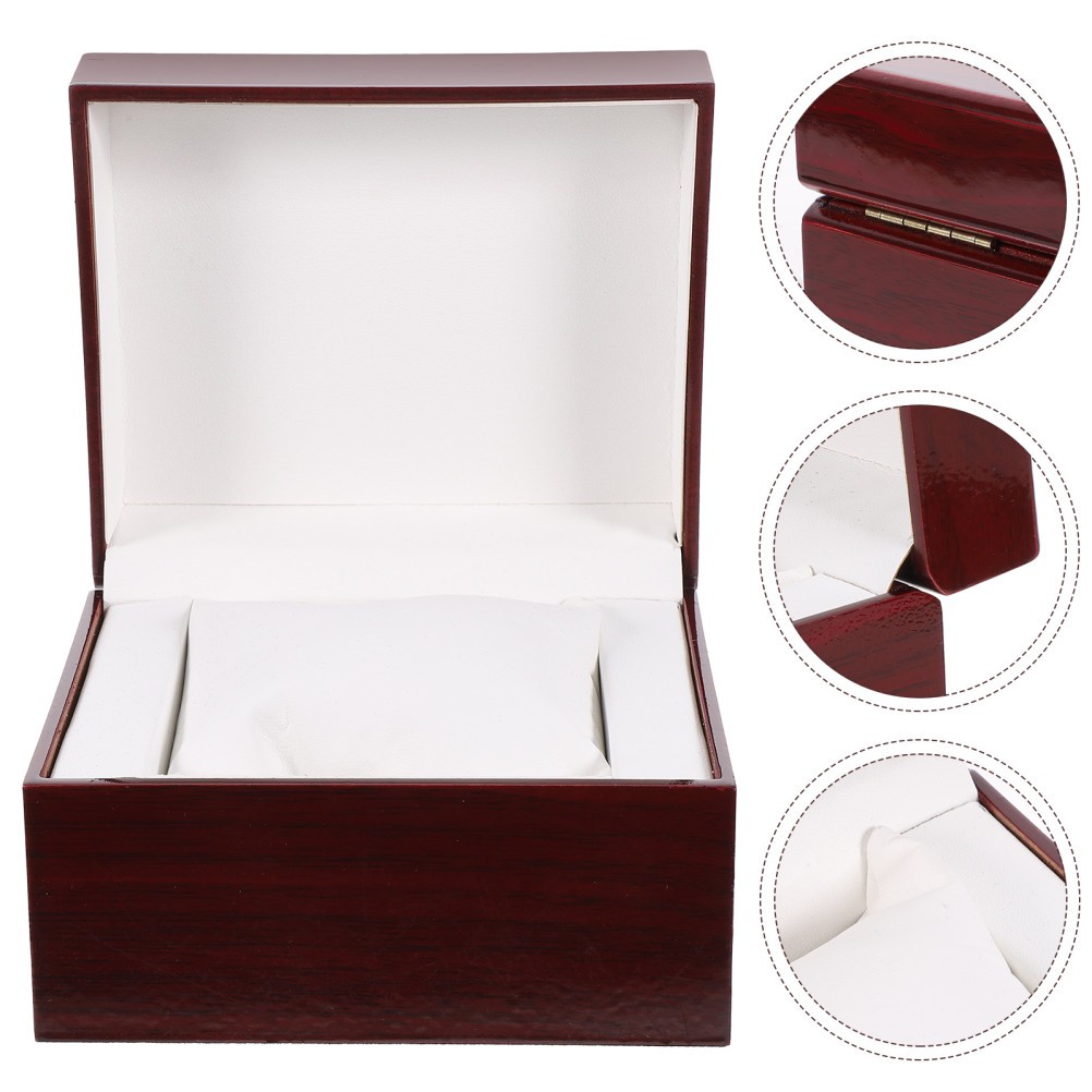 Luxury Wooden Watch Display Box for Storage and Gift Holder with Soft Pillows