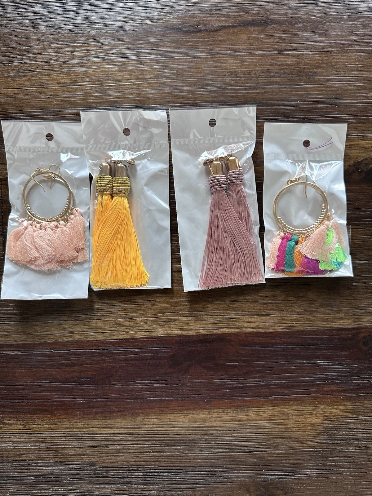 4 Pack – Bohemian Tassel Fan Earrings Boho Chic Fashion Style