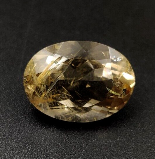 5.80Ct Natural Rutilated Quartz Faceted Cut Oval 13.7×10.2mm Loose Gemstone W212