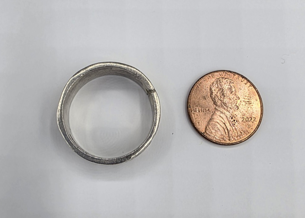 Dolphin Motif Sterling Silver Band RingSize 10.75 Marked Mex