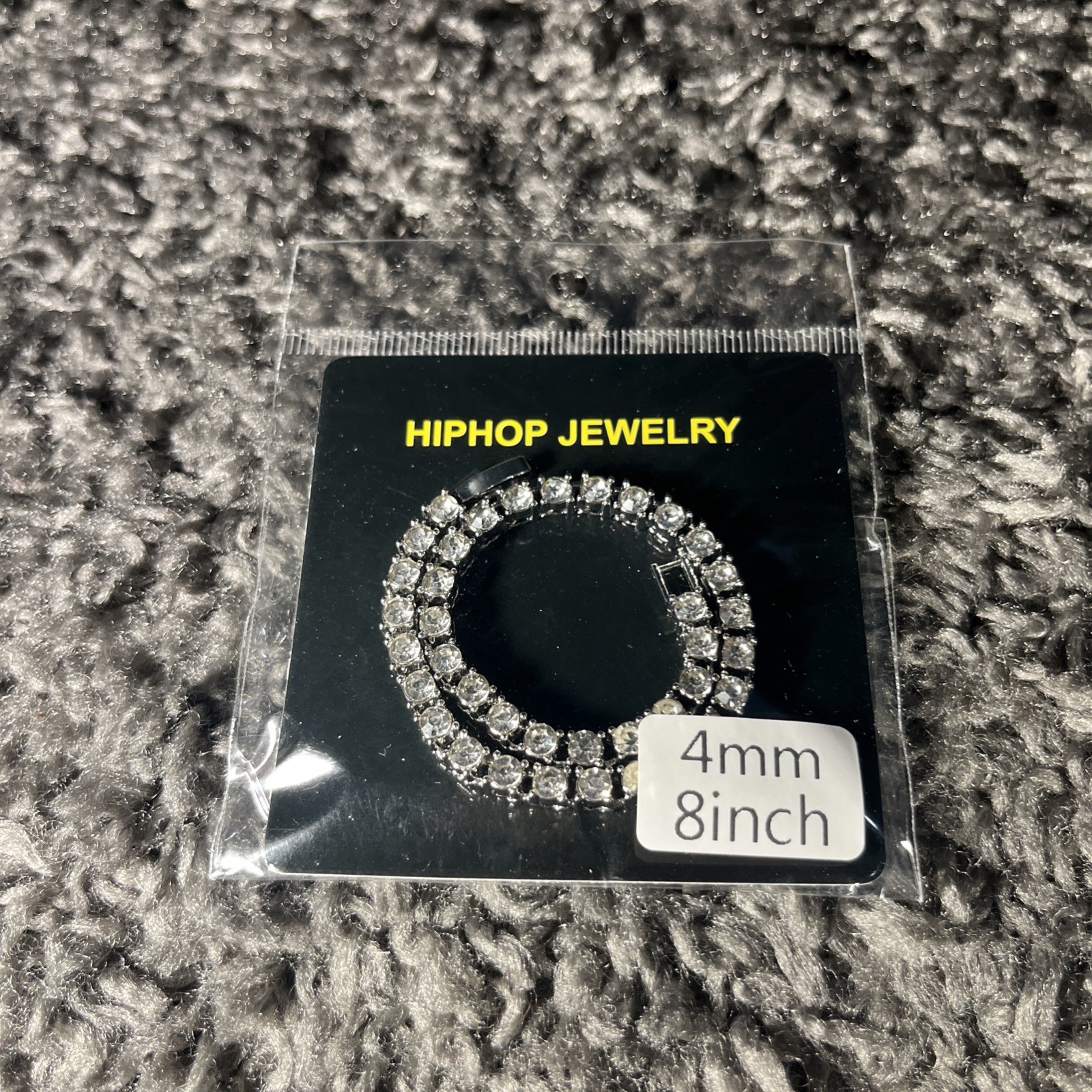 Hip-Hop Jewelry Tennis Bracelet 4mm, 8 Inch Fashion Jewelry New In Package ￼