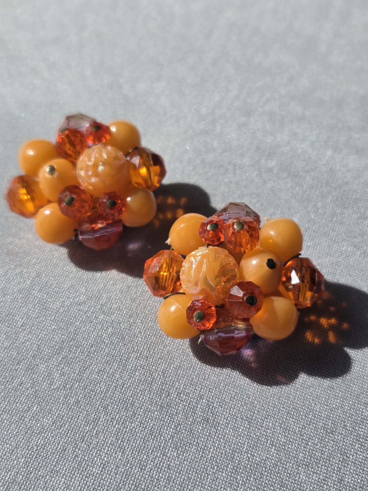 Vintage Made In Western Germany Beaded Earrings Signed