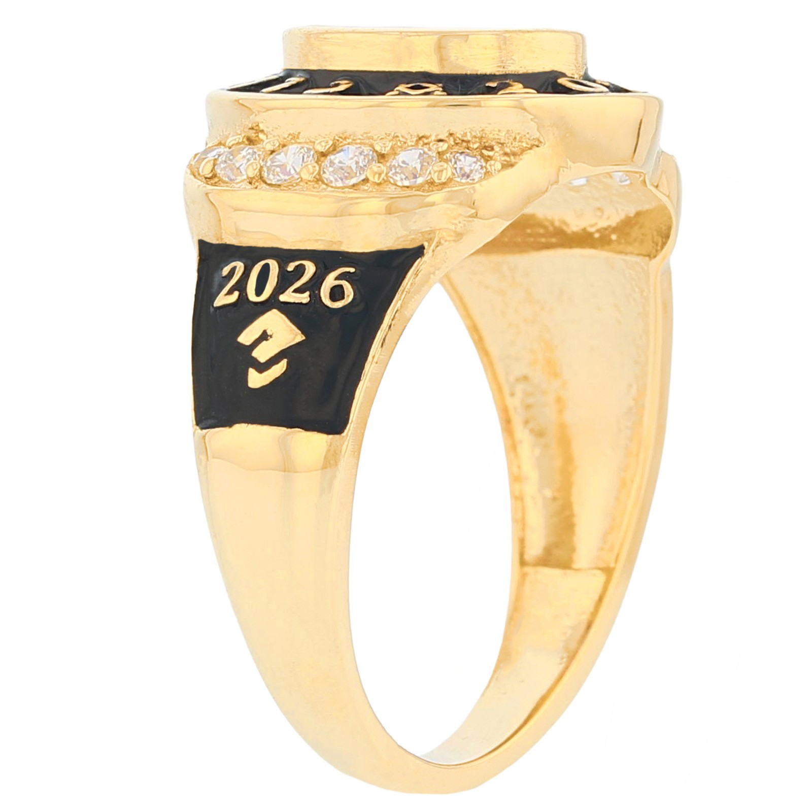 10k or 14k Yellow Gold Classy August Birthstone Unisex 2026 Graduation Ring