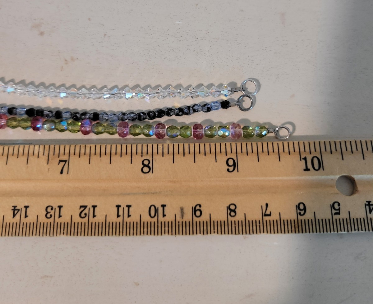 Lot of 3 925 Silver Crystal Beaded Ankle Bracelets 9-9.5″ long