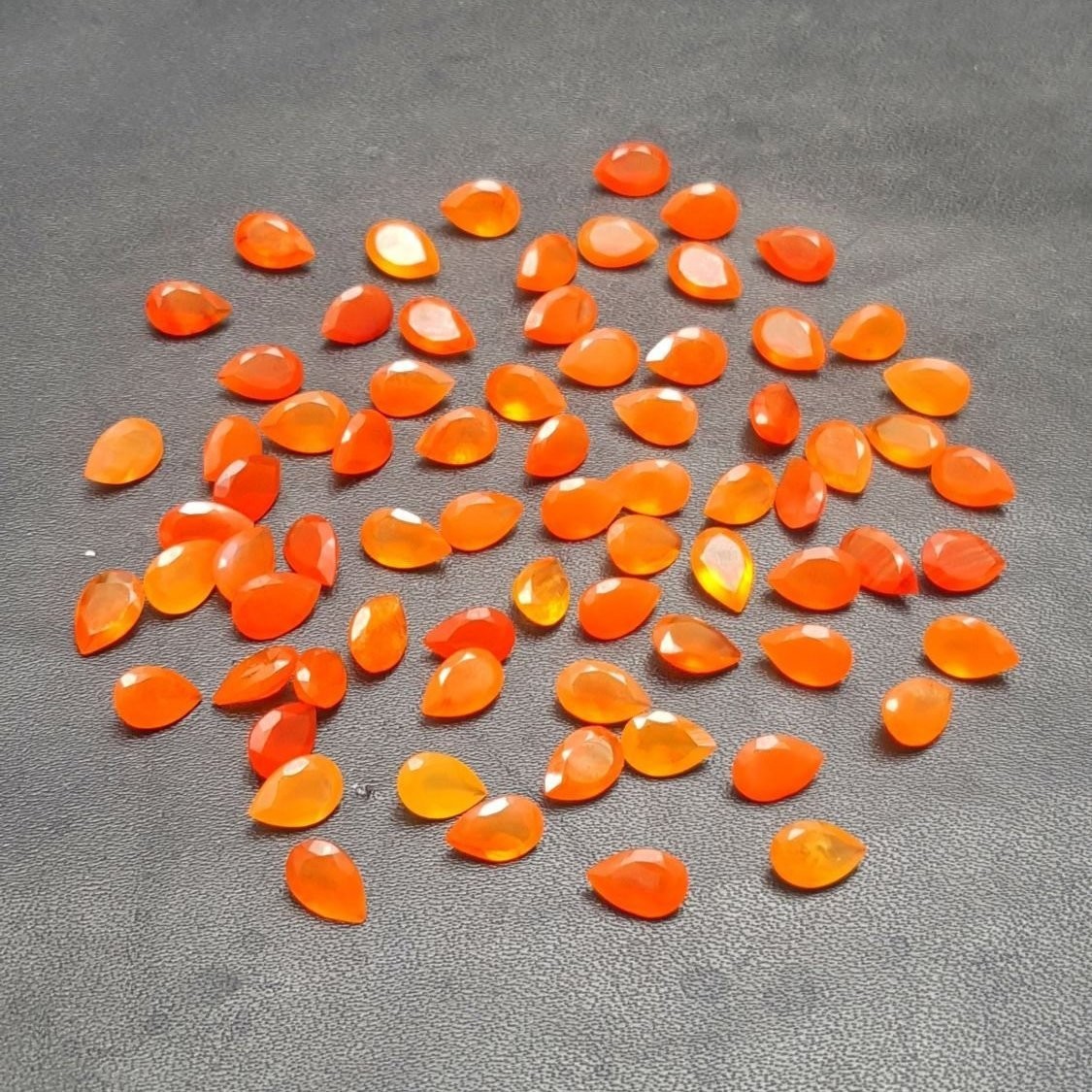 Natural Carnelian Pear Faceted Cut 5x7mm To 12x16mm Loose Gemstone