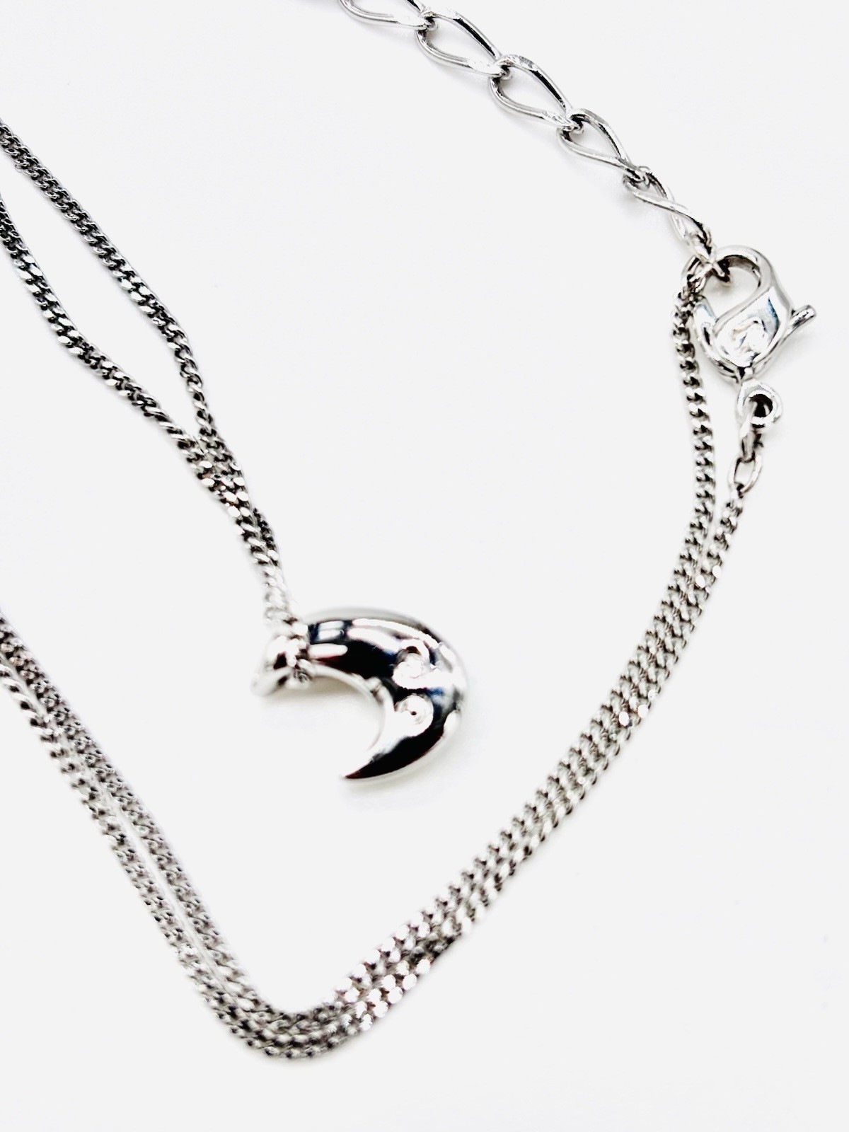 Sublima Rhodium-Plated & Swarovski Crystal Crescent Moon Pendant Necklace