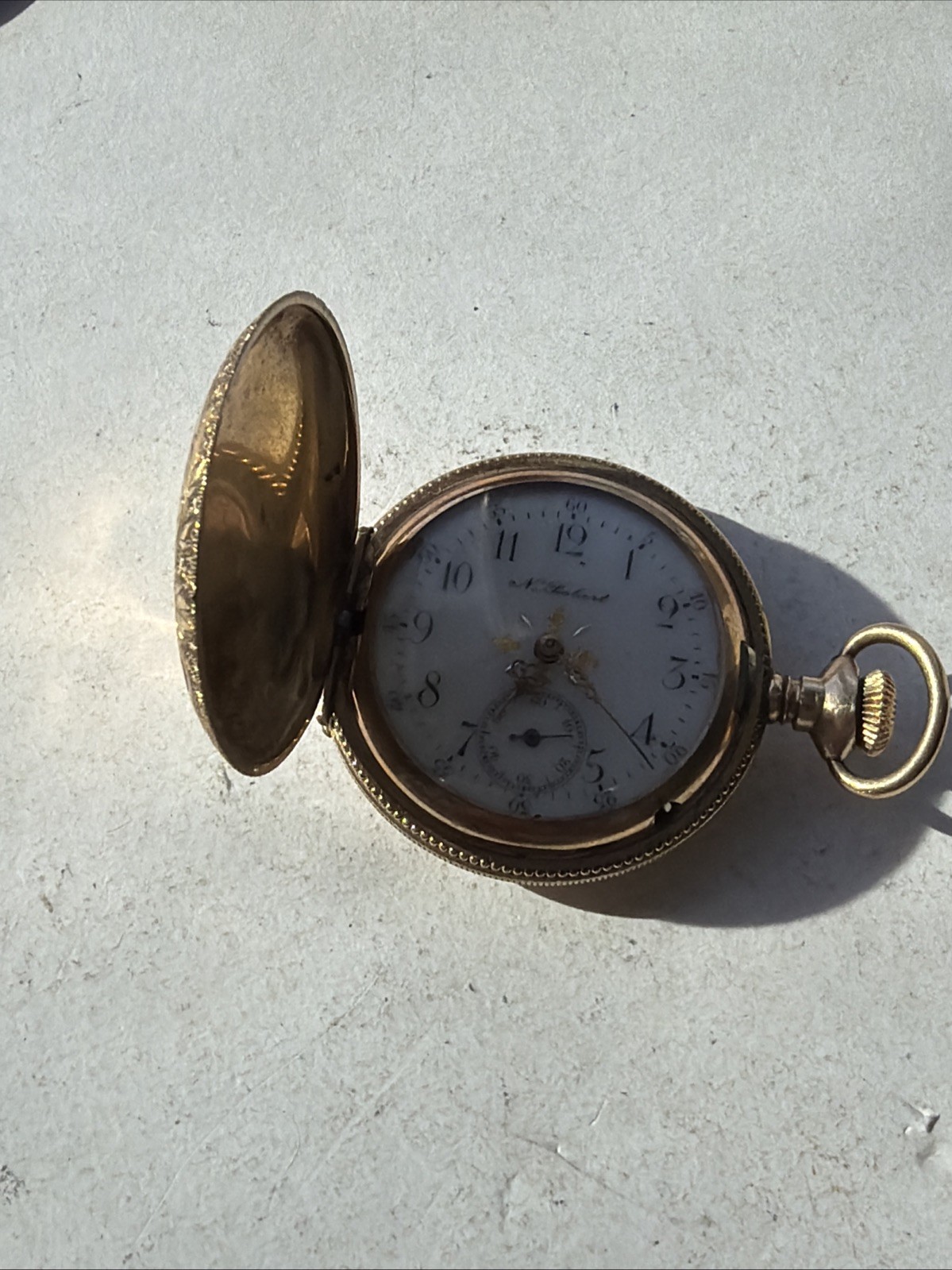 AT24 VTG N Robert 5 Years Gold Filled 36.8mm Pocket Watch Parts Repair As Is**