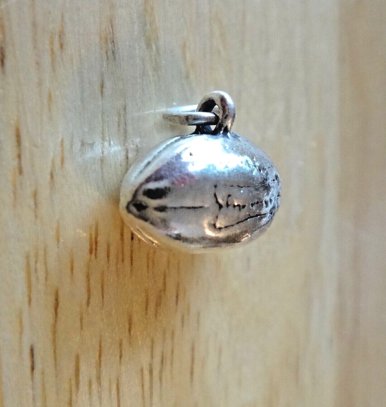 Sterling Silver 3D 11x15x8mm Solid Football Ball Charm
