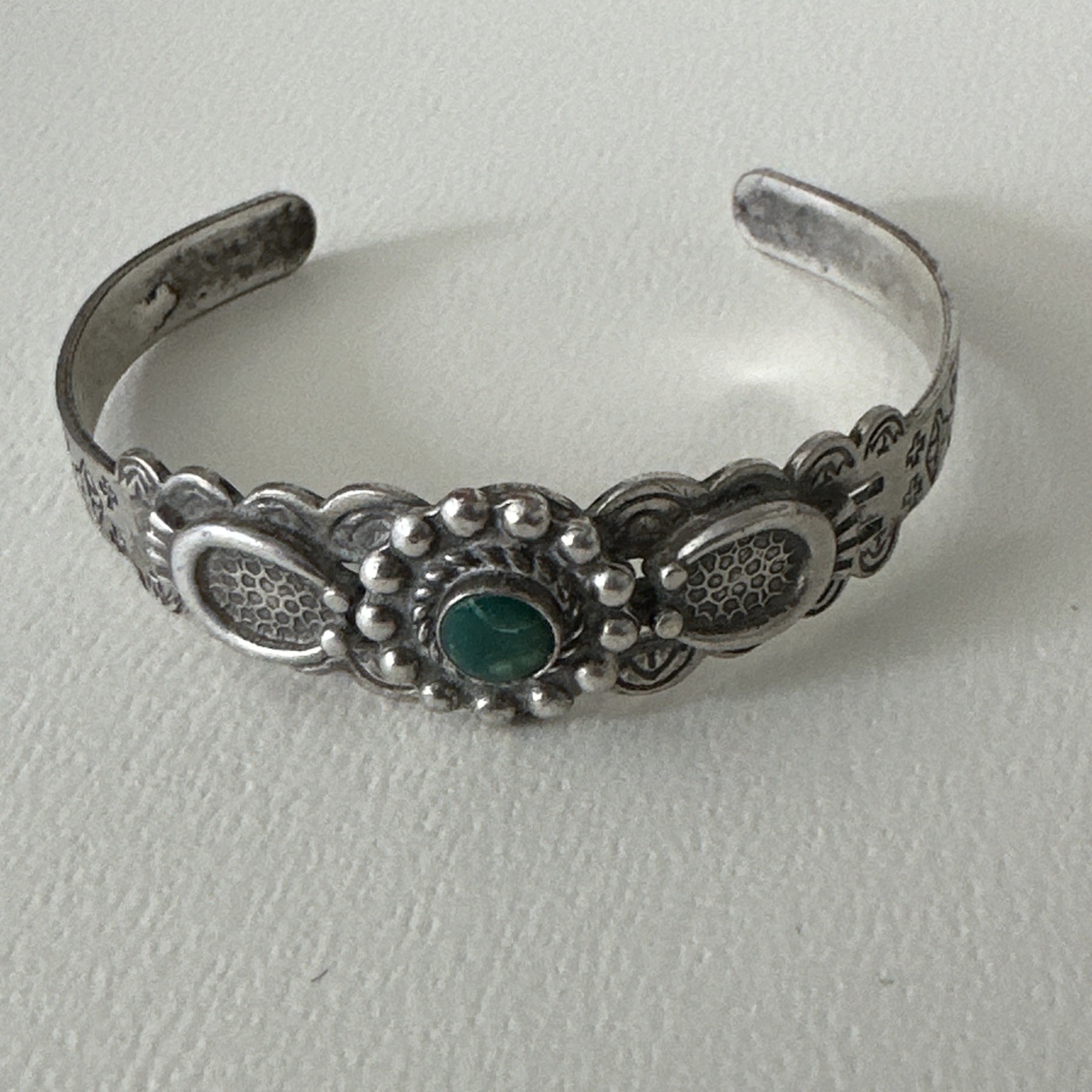 Fred Harvey Era Silver Turquoise Cuff Bracelet
