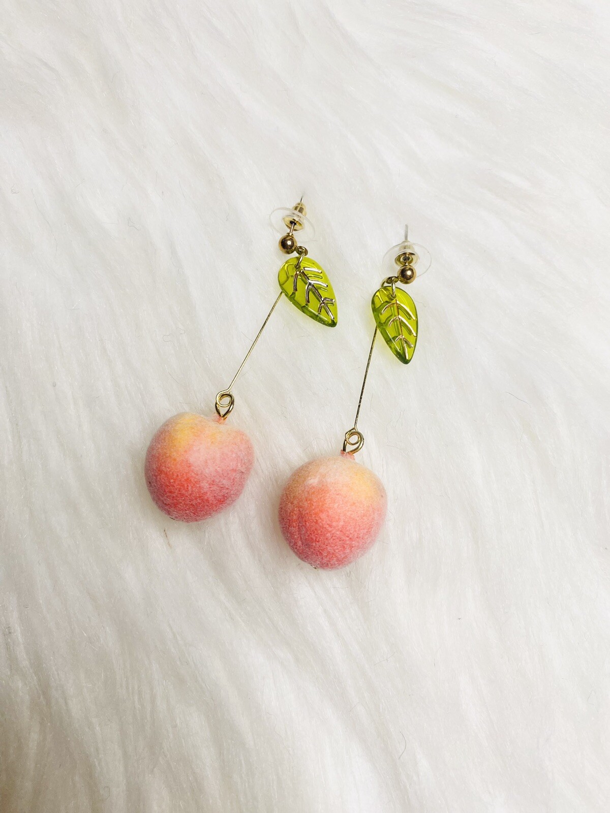 Peach Drop Earrings 3D Vacation Earrings Fruit Earrings New Gift