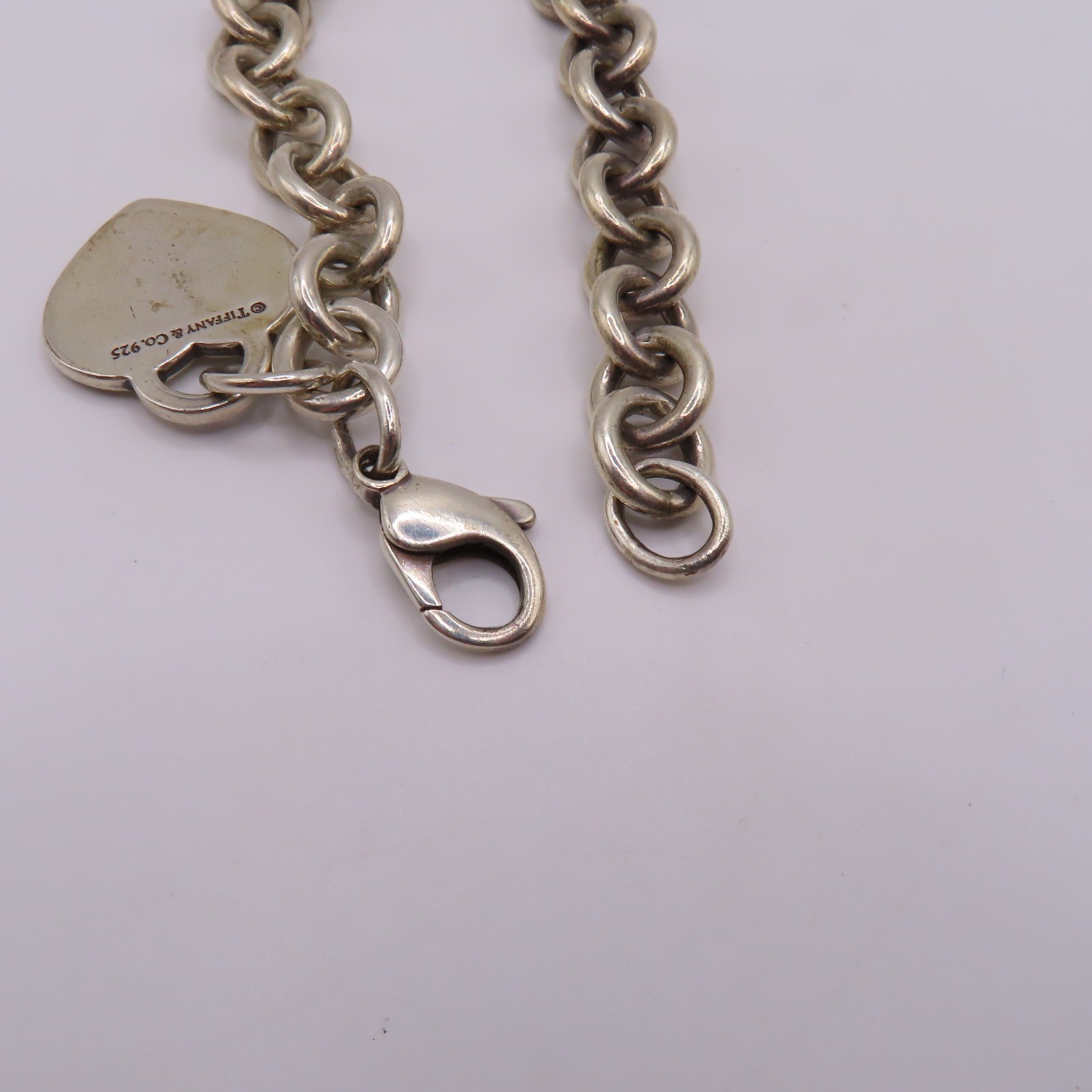 Tiffany & Co. Sterling Silver 925 Return to Tiffany Heart Tag Bracelet 7″ 35.4g