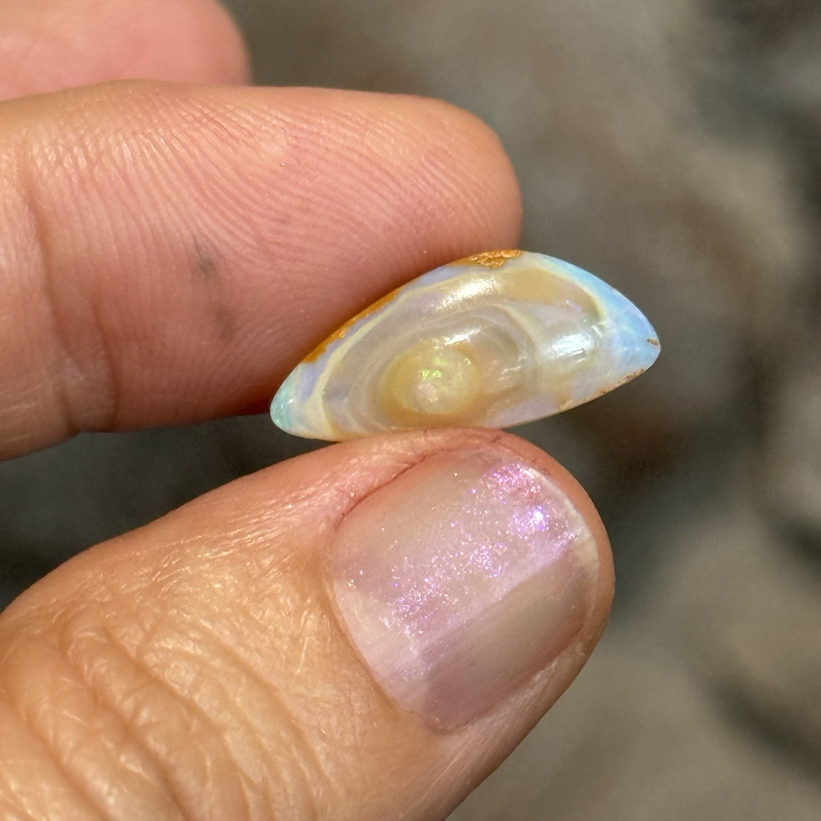 4.15ct 19×8.4x4mm Unique Australian Crystal Pipe Boulder Opal Cabochon Gem