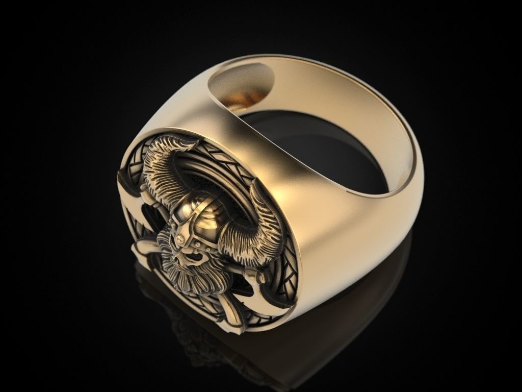 Oxidized Men’s Skull & Axe Gothic Punk 925 Sterling Silver Statement Rings