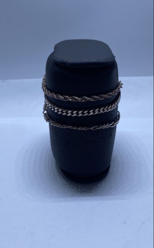 Sterling Silver 925 Bracelet Lot of 3 Milor Rope Curb Figaro 7″ 7.5″ 15.3g