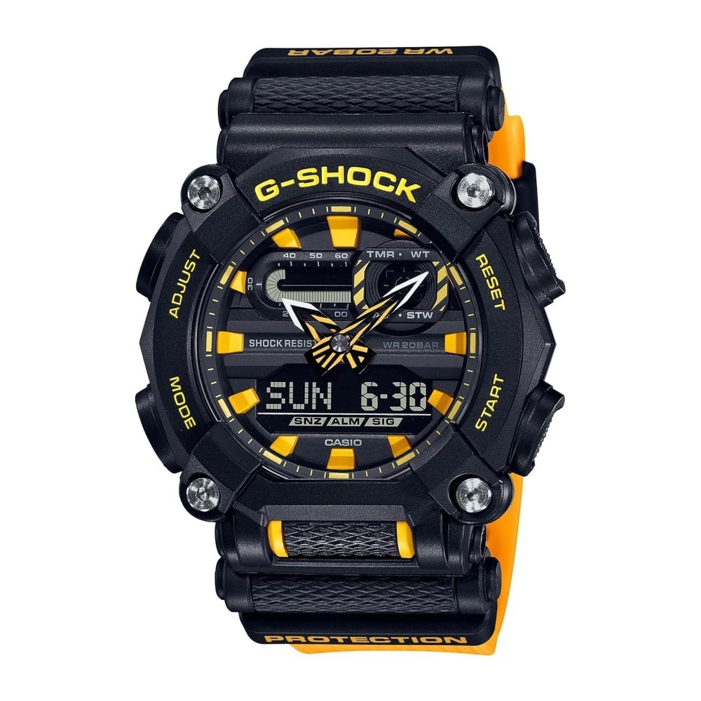 Casio G-Shock GA-900A-1A9 Analog Digital Men’s Watch Black Yellow 200M