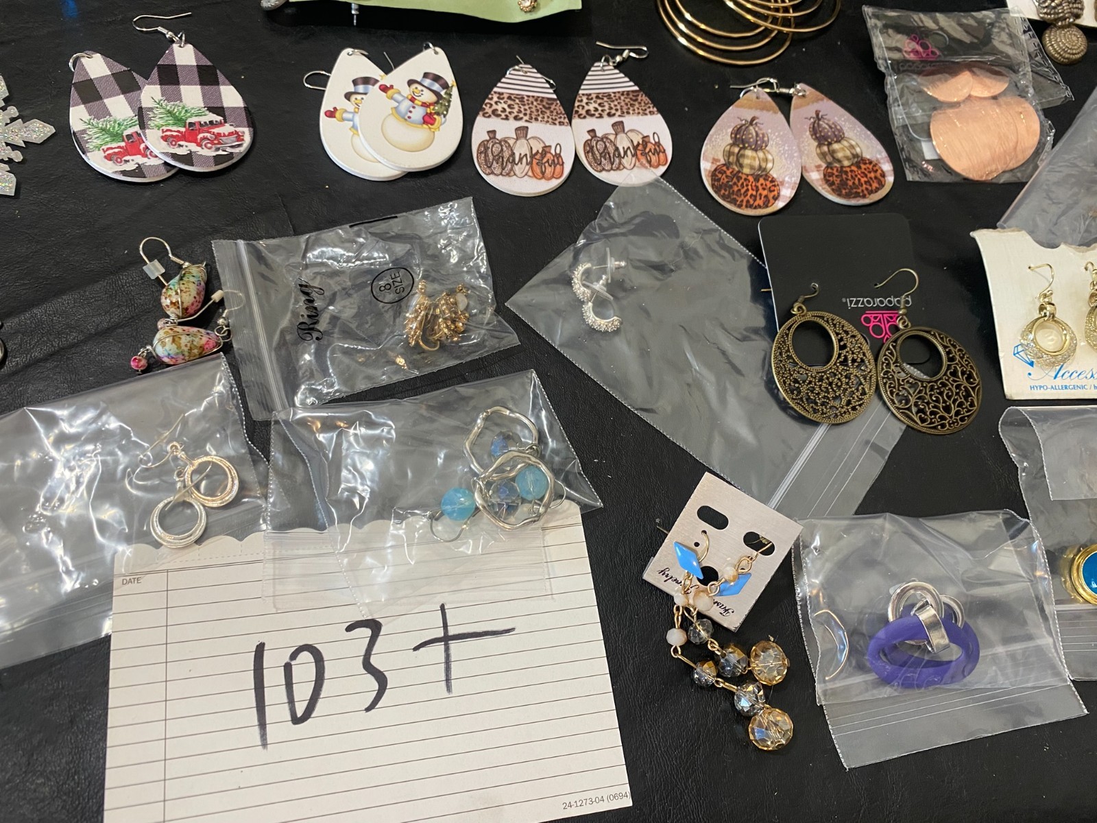 huge lot 103+ pairs earrings earring collection dangle stud hoop clip estate +