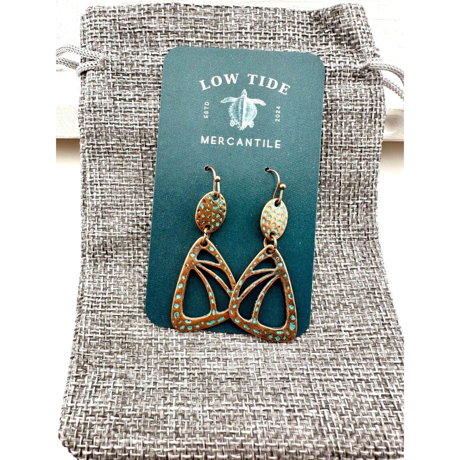 Boho Butterfly Wings Hammered Copper Alloy Earrings