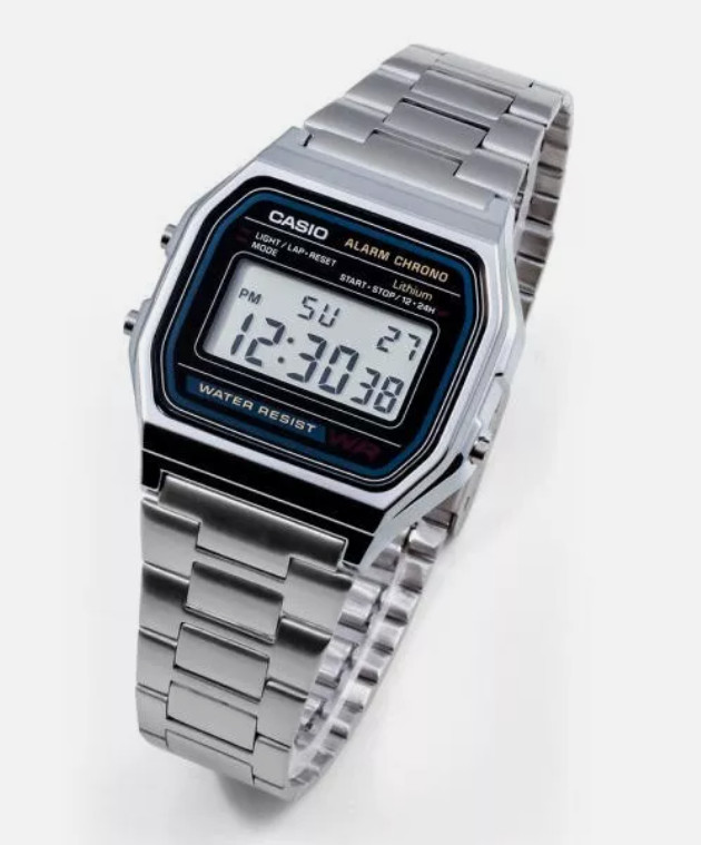 Casio A-158WA-1 metal band Original Classic Chronograph Unisex Watch / Express