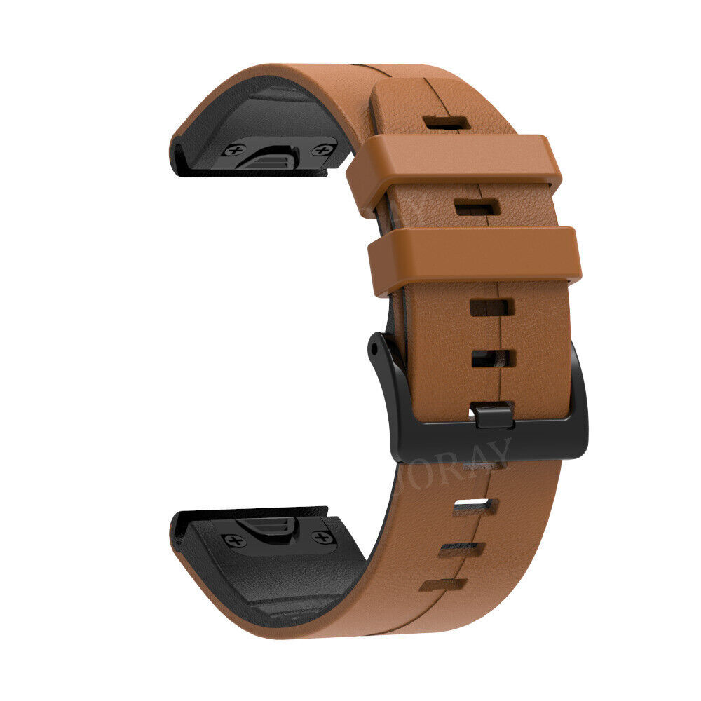 TPU Leather Watch Band Strap For Garmin Fenix 7 7X 7S 6 6X Pro 5 5X 3HR Epix 935