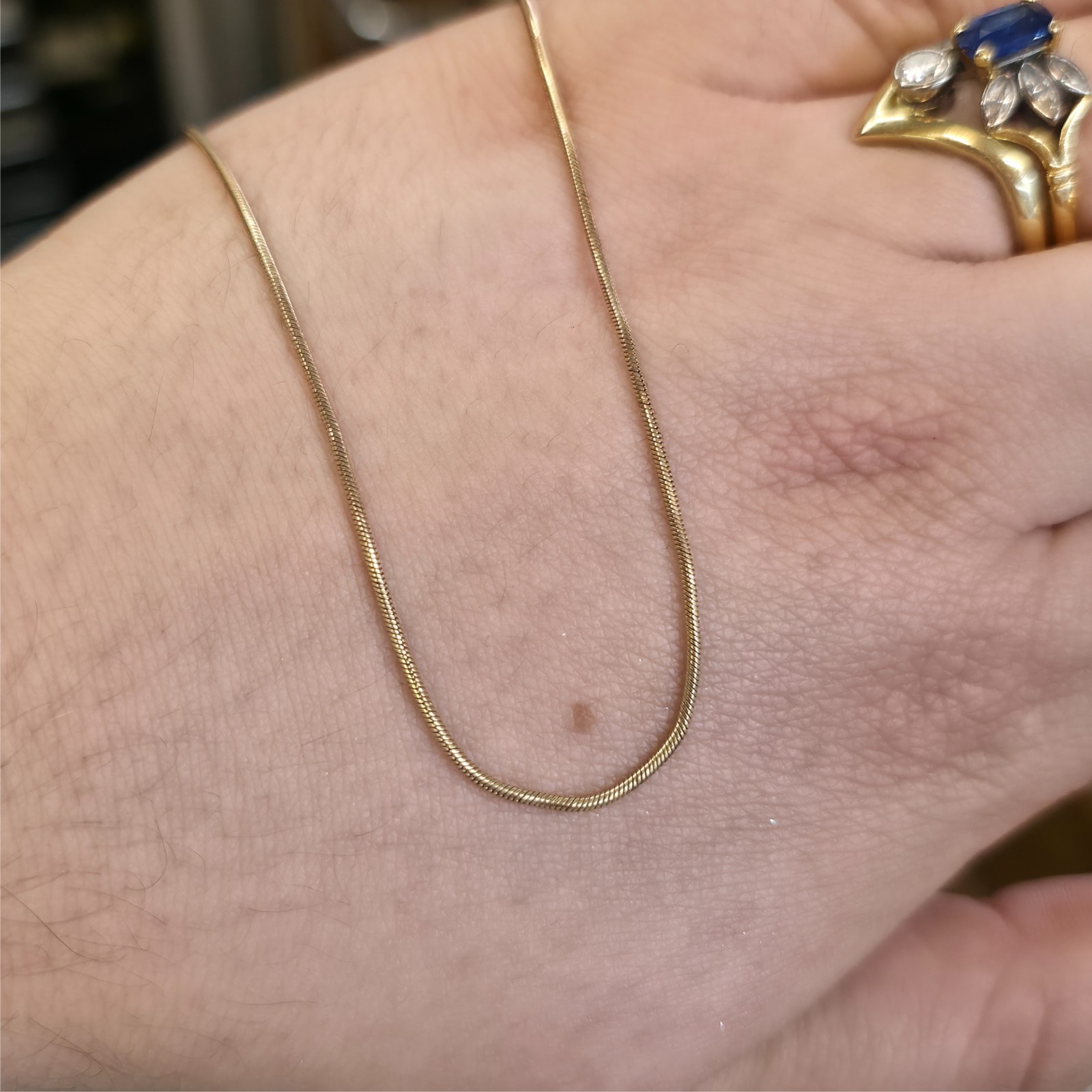 9ct Yellow Gold Vintage Round Snake Chain – 18″ Inch / 46cm
