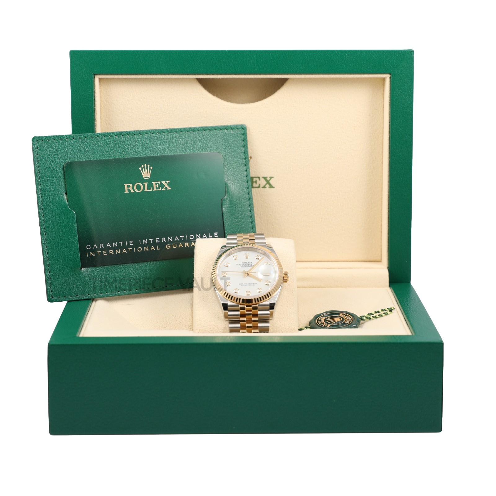 Rolex Datejust 126233 Steel & 18k Gold 36mm Jubilee White MOP Diamond Dial B&P